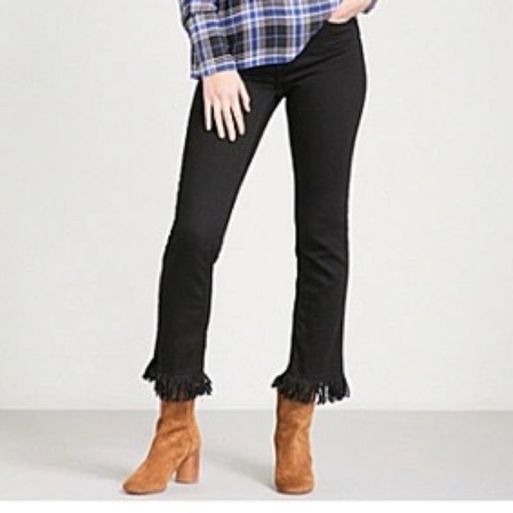 MAJE Black Panako Frayed Hem Ankle Jeans 38 - Picture 2 of 12